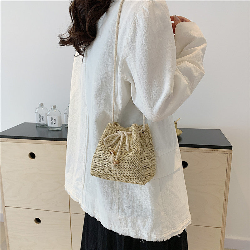 Bohemian-Inspired Woven Mini Drawstring Bag Kalsten