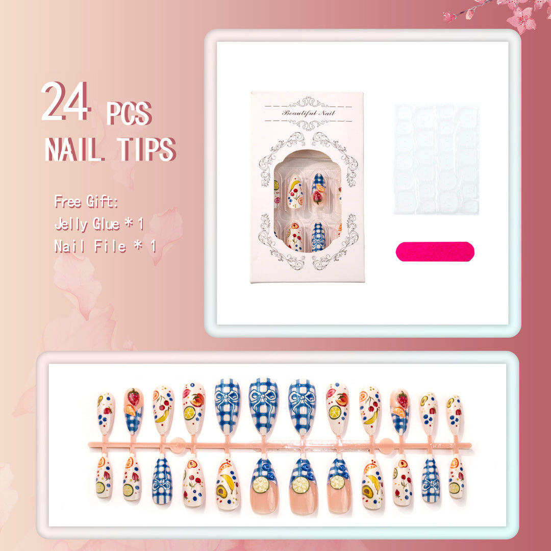 Decorative Fruit-Themed Press-On Nail Set