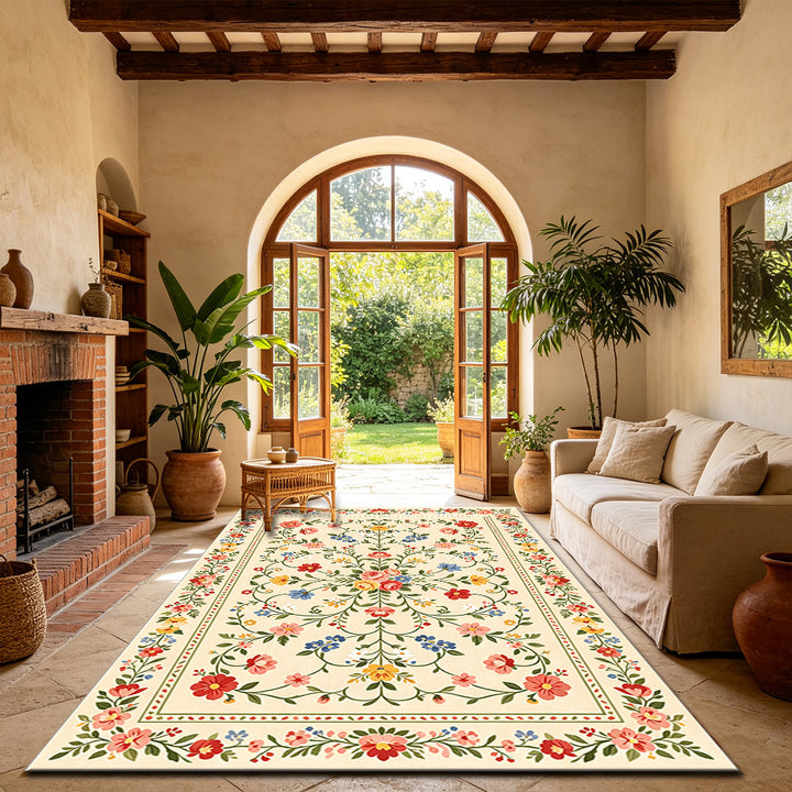 Flower pattern decorative carpet