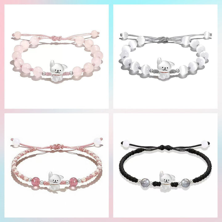 Playful Dog Charm Beaded Bracelet Kalsten