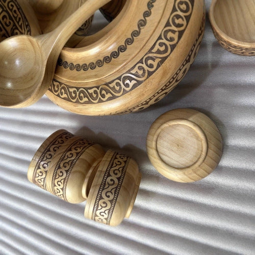 Artisan Wooden Serving Bowl Set