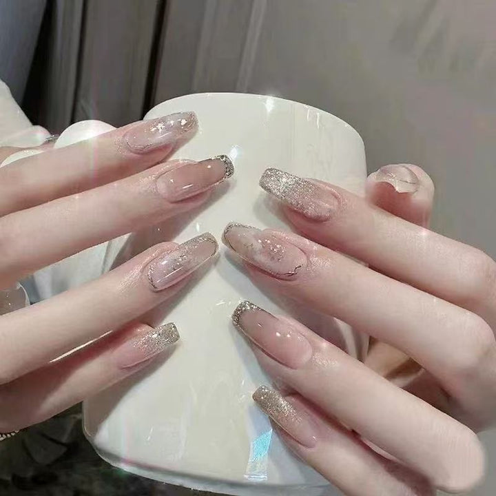 Glamorous artificial nails with rhinestone details Kalsten
