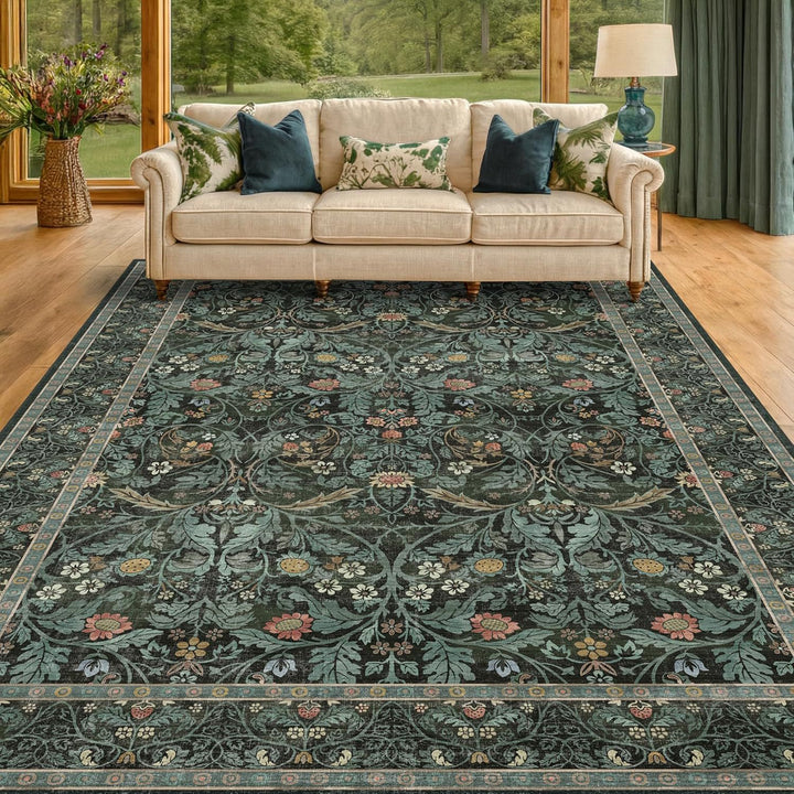 Vintage Floral Pattern Area Rug