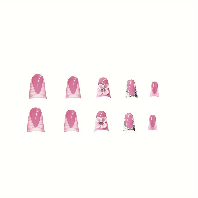 Decorative Floral Acrylic Press-On Nails Kalsten