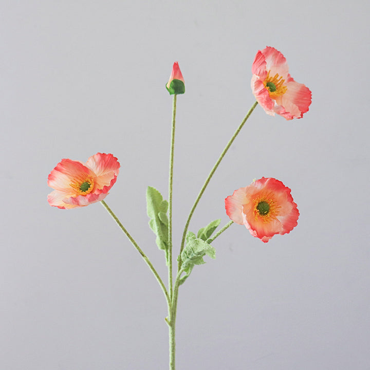 Lifelike Poppy Floral Stem