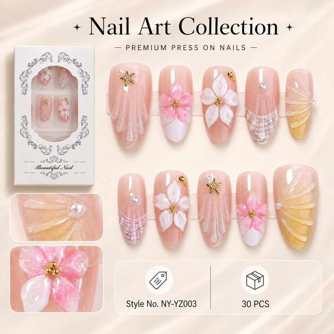 Premium Artifical Nails with Floral Designs Kalsten