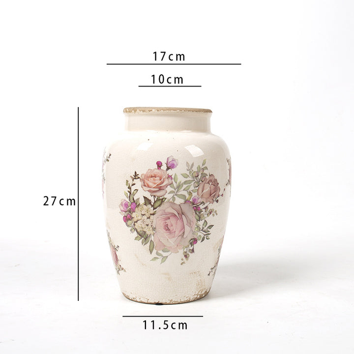 Floral Ceramic Vase with Artistic Design Kalsten