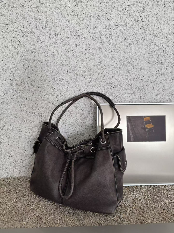 Distressed Leather Slouchy Tote
