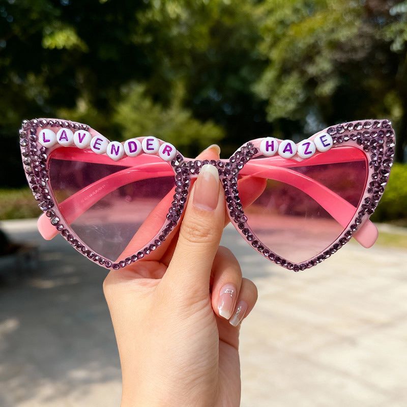 Heart-Frame Rhinestone Sunglasses Kalsten