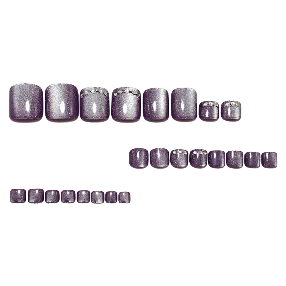 Shiny toenail art with rhinestone embellishment Kalsten