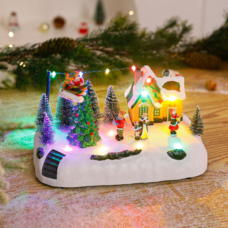 Shopping center Christmas village with luminous figures Kalsten