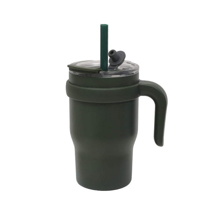 Unisex Insulated Reusable Cup with Flexible Straw and Convenient Handle Kalsten