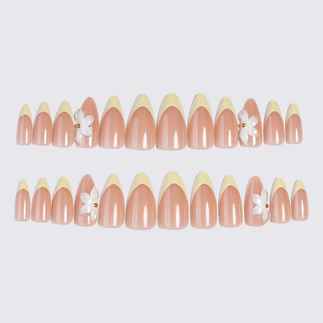 Nail art set with elegant flower decorations and luxurious color gradient Kalsten