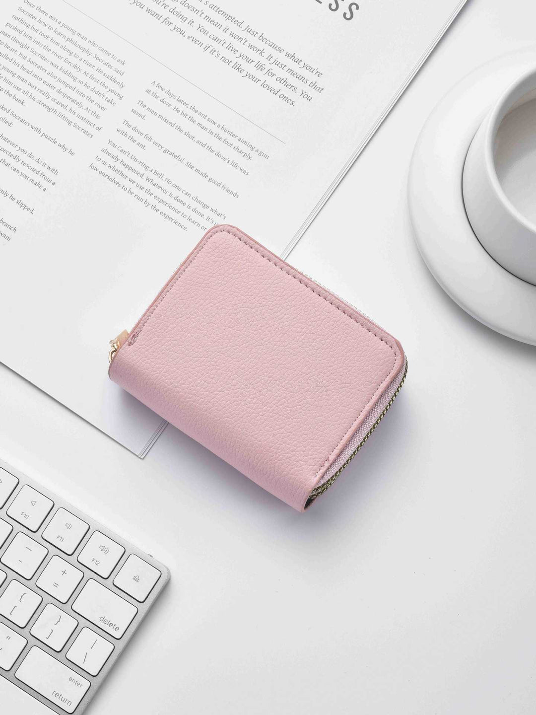 Stylish Textured Leather Zippered Wallet Kalsten