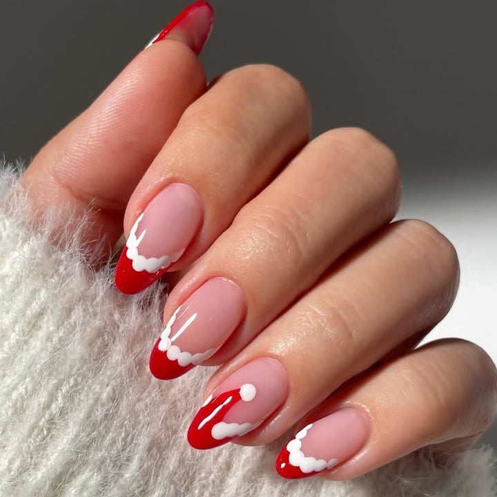 Nail art set with festive Santa motif and glitter accents Kalsten