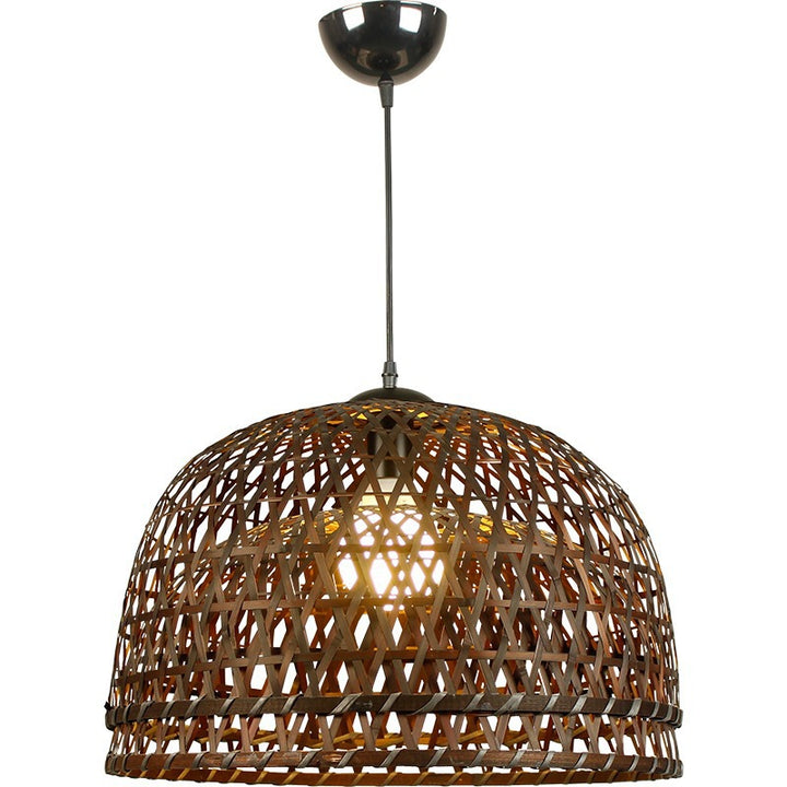 Woven Bamboo Dome Pendant Light