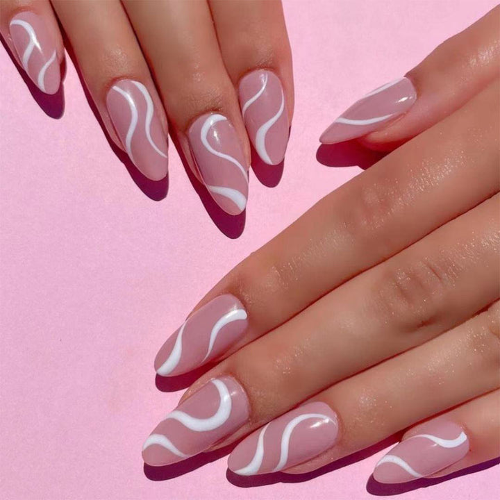Artistic Nail Extensions with Curved Design Kalsten