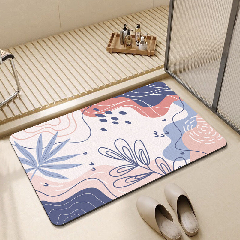 Abstract Floral Design Bath Mat Kalsten