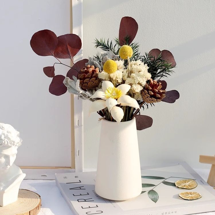 Dried Floral Arrangement with Pinecones and Natural Accents