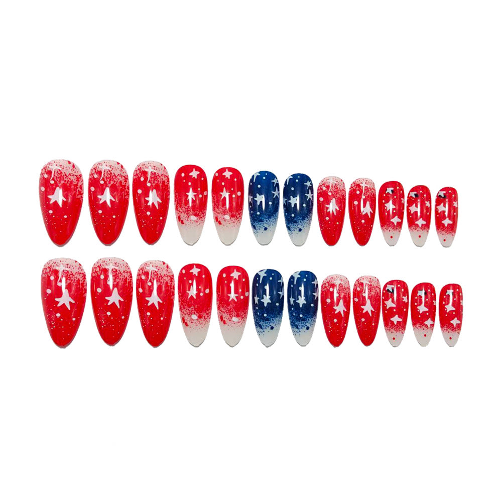 Artificial nails with star motif and gradient Kalsten