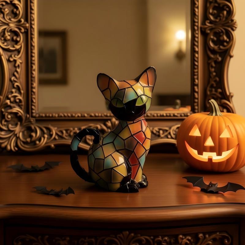 Decorative cat figurine in mosaic design Kalsten