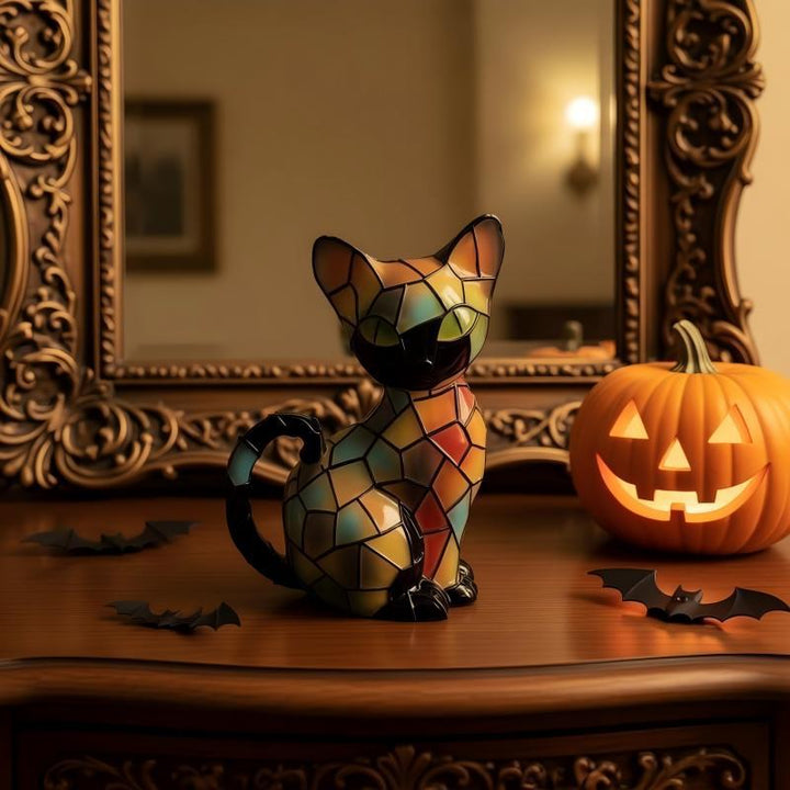 Decorative cat figurine in mosaic design Kalsten