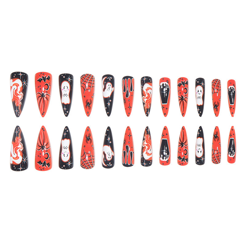 Halloween Themed Stiletto Press-On Nails Kalsten