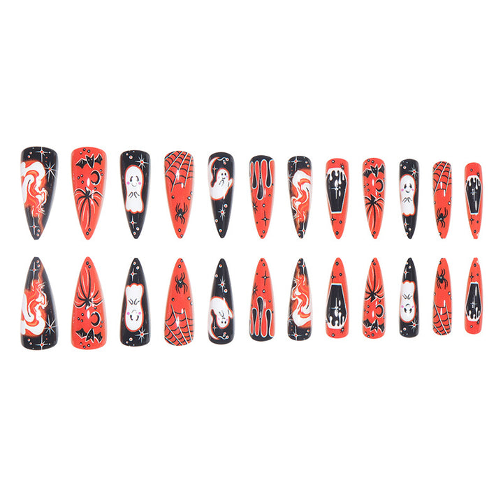 Halloween Themed Stiletto Press-On Nails Kalsten