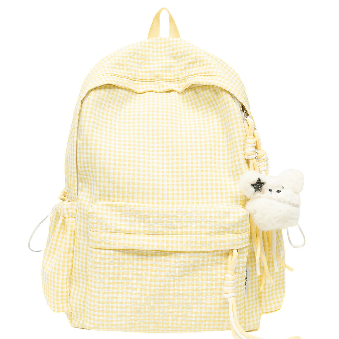 Charming Checkered Pattern Backpack