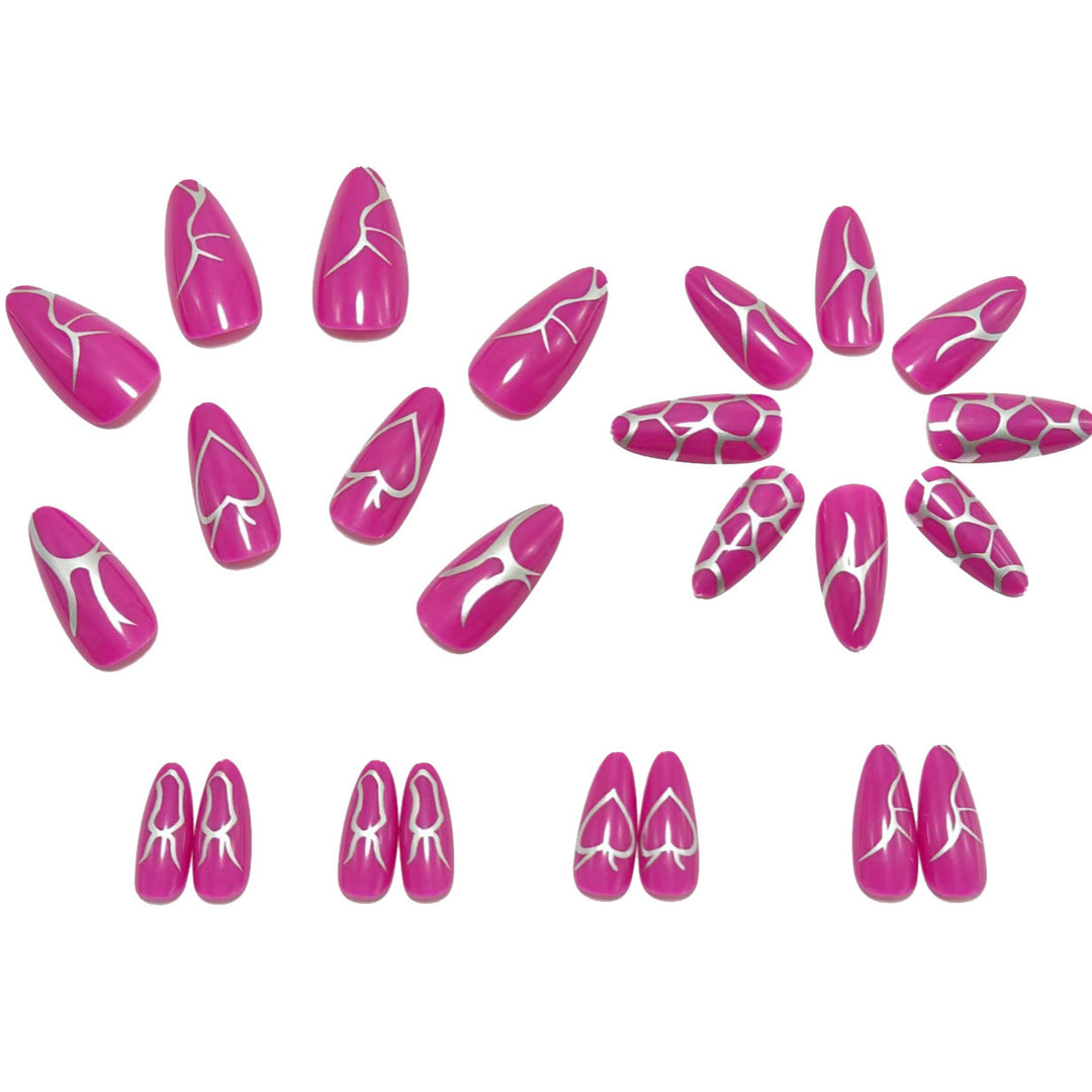 Artificial nails with stylish heart decorations Kalsten