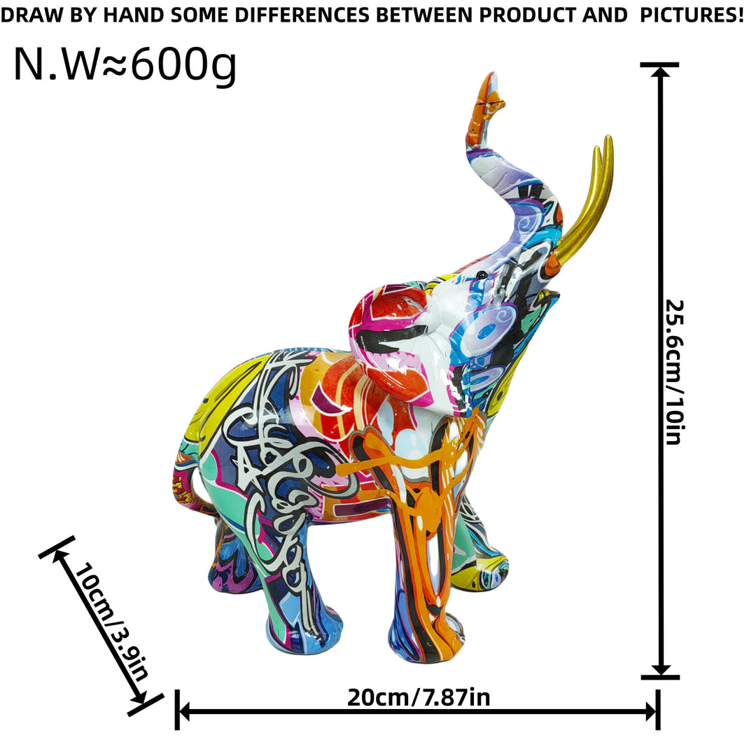 Artistic elephant figure with colorful design Kalsten