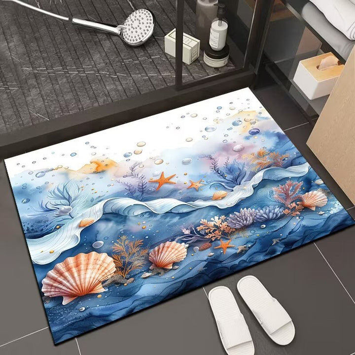 Reflective Floral Bath Mat