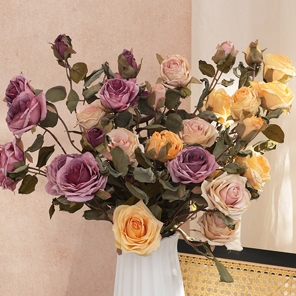 Elegant Faux Floral Rose Stem