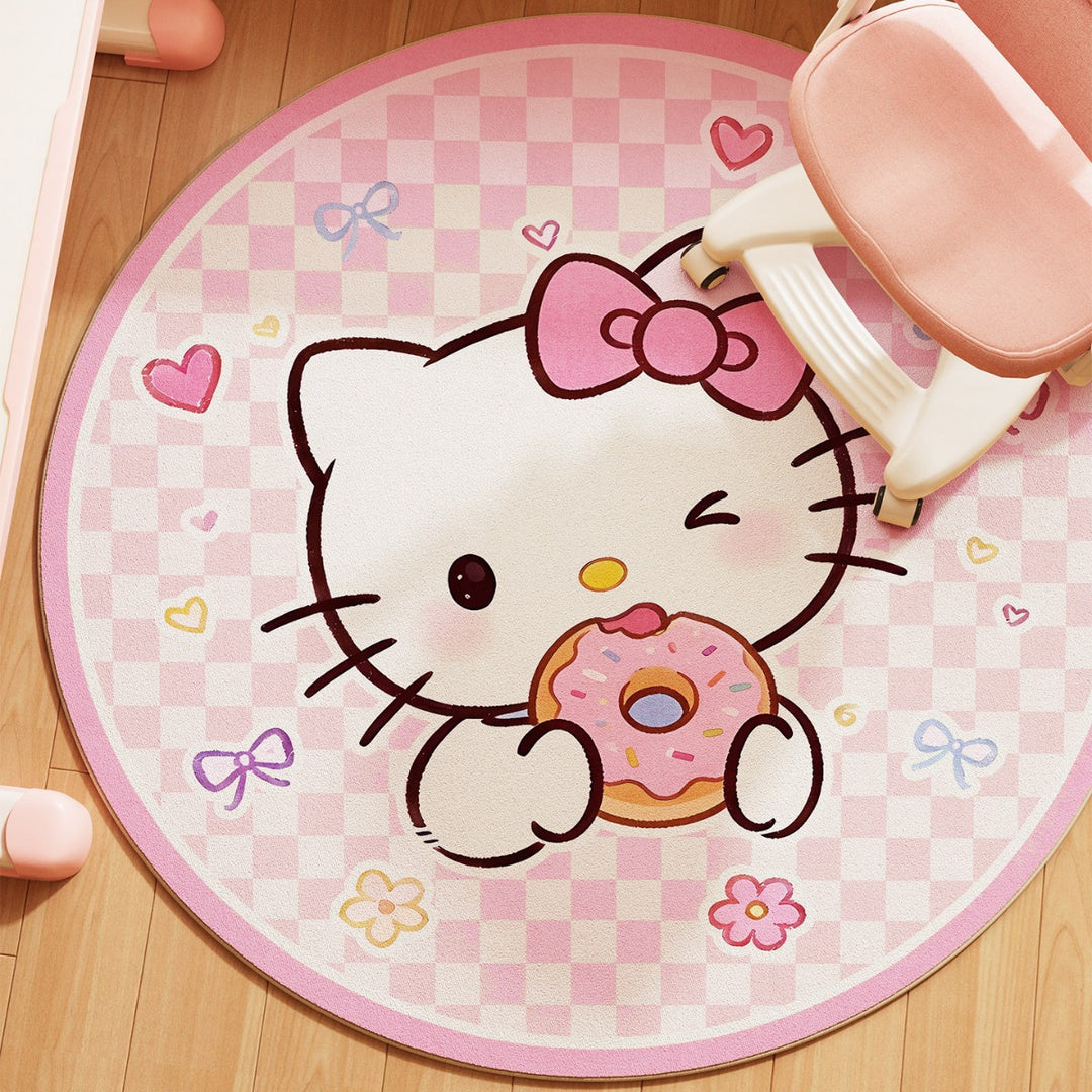 Playful Cartoon-Themed Round Area Rug