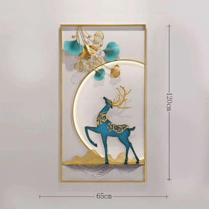 Elegant Metal Deer Wall Art Sculpture Kalsten
