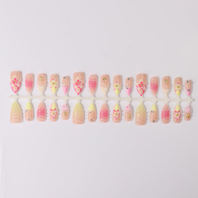 Decorative Floral Press-On Nail Tips Kalsten