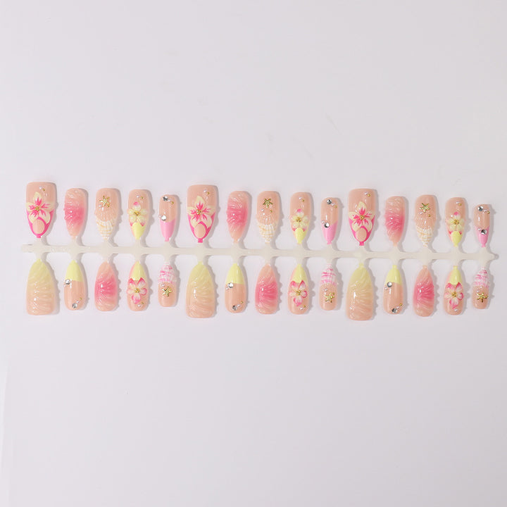 Decorative Floral Press-On Nail Tips Kalsten