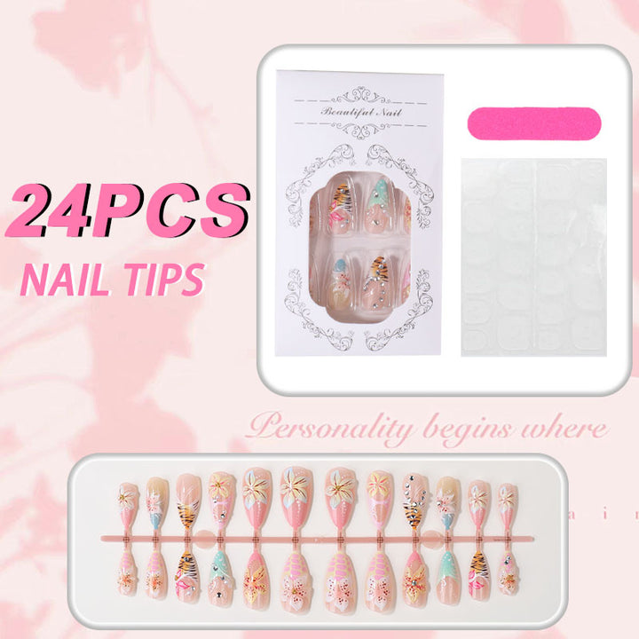 Tropical Floral Press-On Nail Set Kalsten