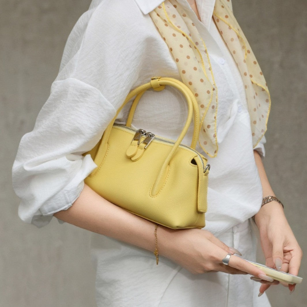 Mini Structured Pebbled Top-Handle Convertible Crossbody Bag