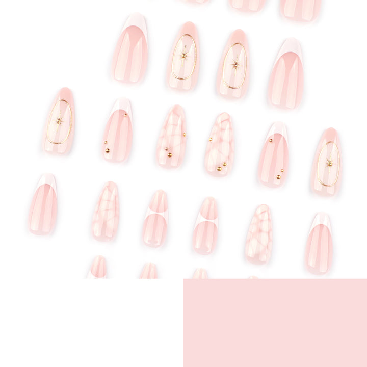 Elegant artificial nails with lustrous accents Kalsten