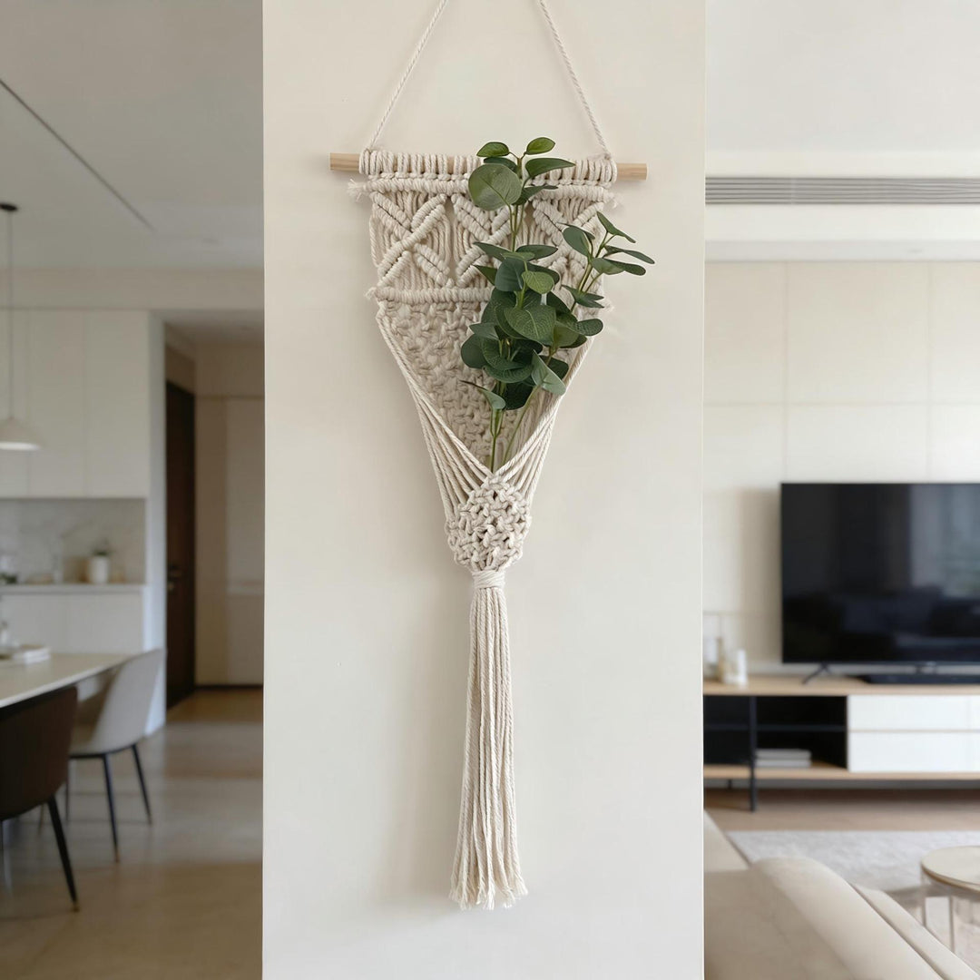 Decorative Macrame Wall Hanging with Elegant Fringed Tassels Kalsten