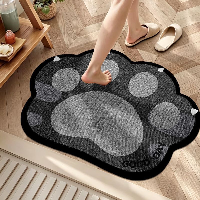 Cute Cat Paw-Print Bath Mat