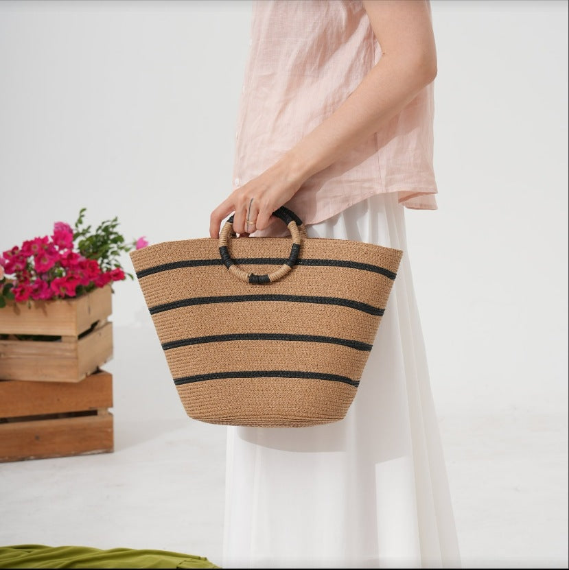Elegant Basket Bag with Round Handle Kalsten