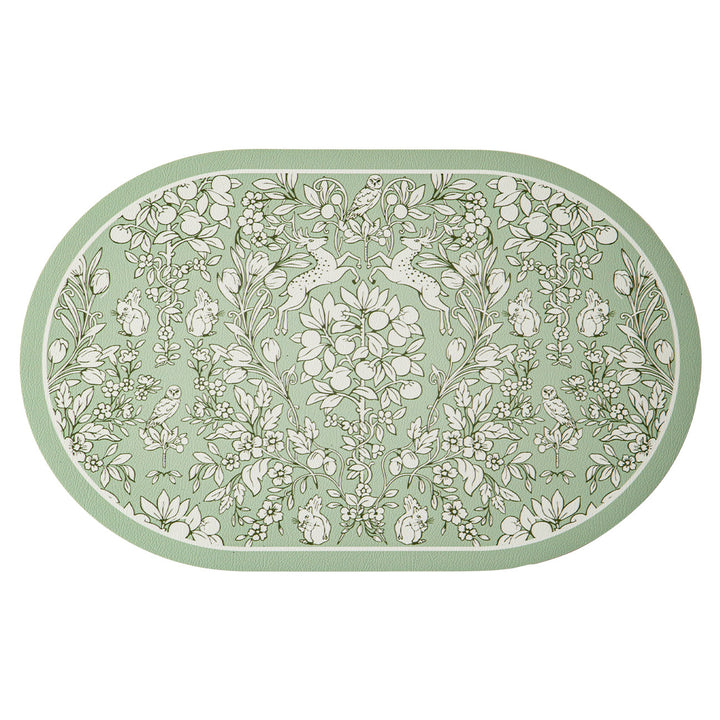 Beef woven area rug with floral ornamentation and animal motif