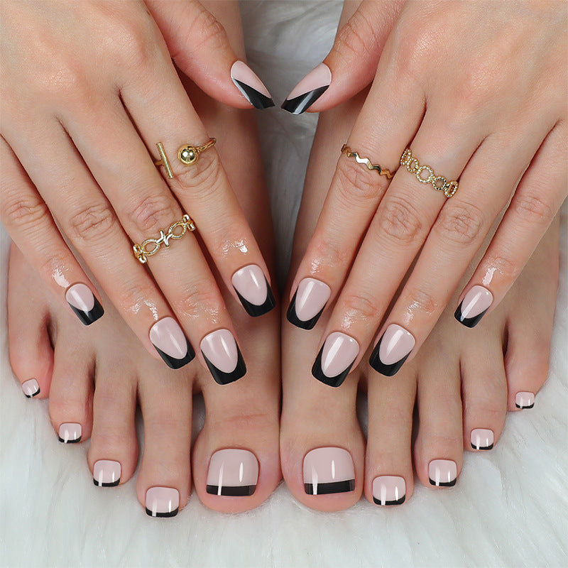Elegant Press-On Nail Set with Unique Ombre Design Kalsten