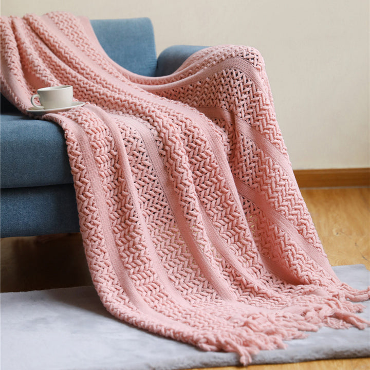 Premium Handcrafted Fringe Throw Blanket Kalsten