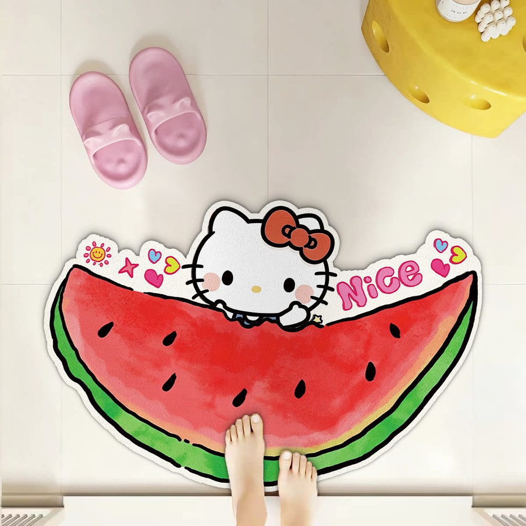 Cartoon Fruit-Themed Bath Mat