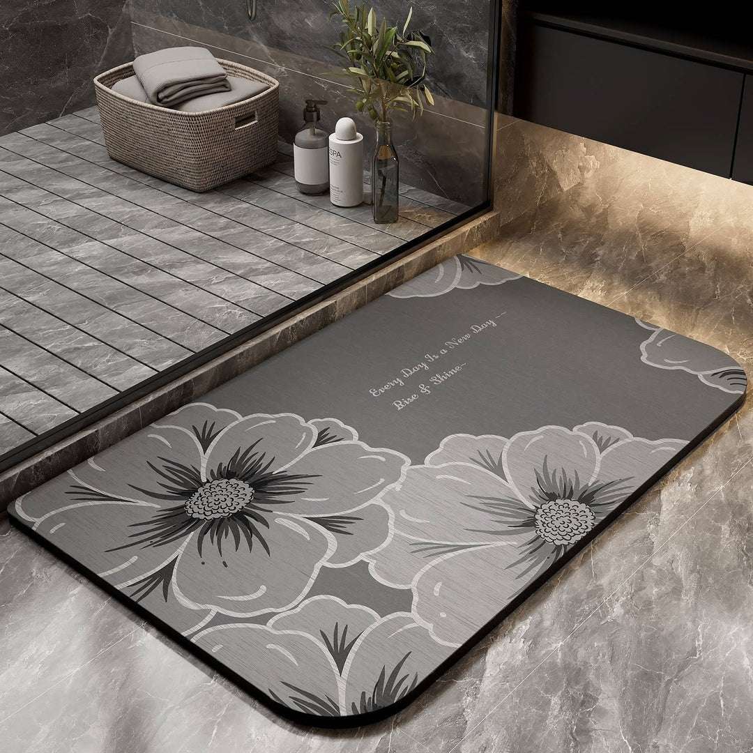 Floral Pattern Bath Mat