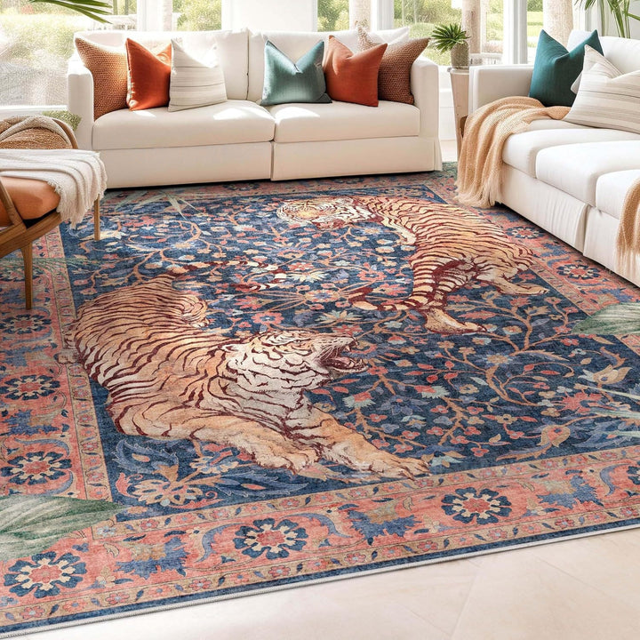 Artistic Tiger Print Area Rug Kalsten