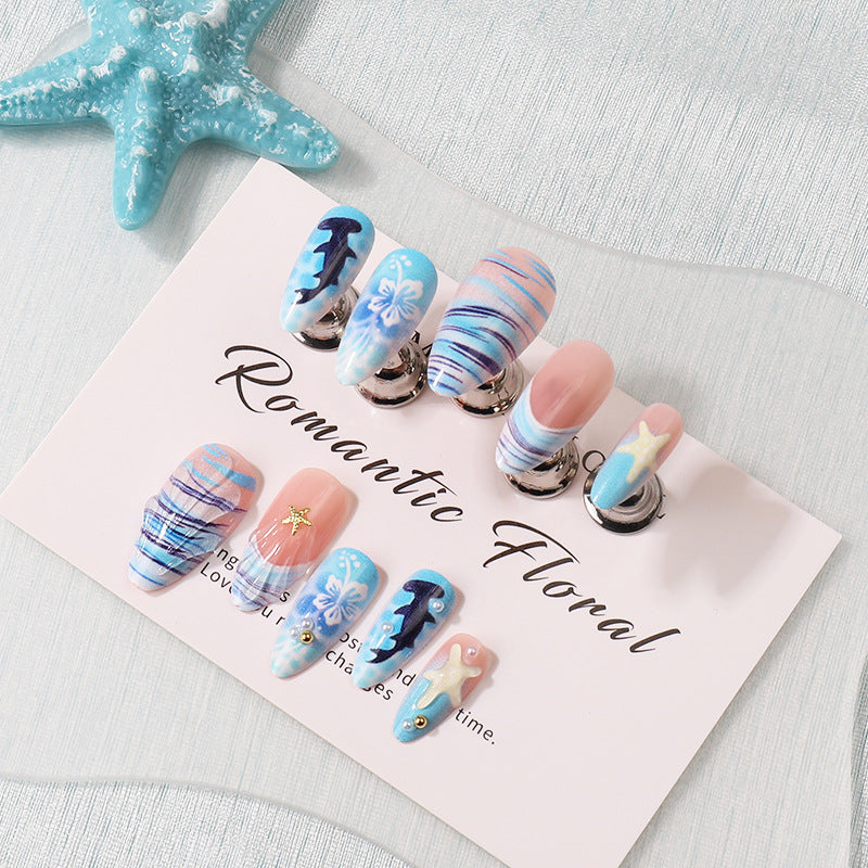 Artistic Sea-Inspired Press-On Nails Kalsten